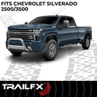 TrailFX Bull Bar For Chevrolet Silverado 2500 HD, Chevrolet Silverado 3500 HD - 3 Inch Diameter, With Skid Plate, With Holes For Optional (B0040S)
