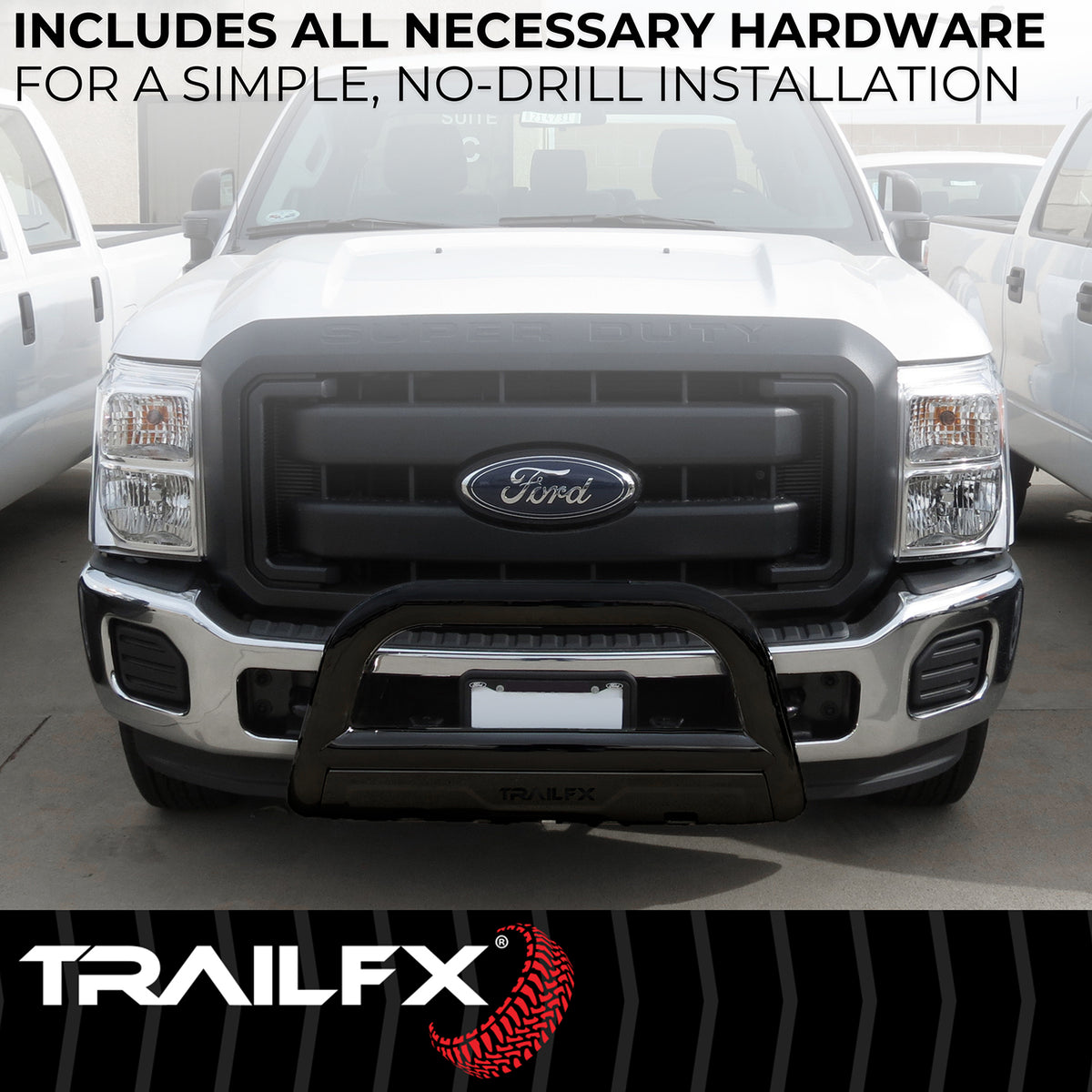 TrailFX Grille Guard For Toyota 4Runner - 3 Inch Diameter, With Skid Plate, With Holes For Optional (B0041T)
