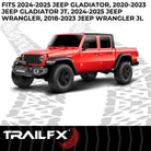 TrailFX Bull Bar For Jeep Gladiator, Jeep Wrangler - 3-1/2 Inch Diameter, With Skid Plate, Without Light Bar (B1613T)