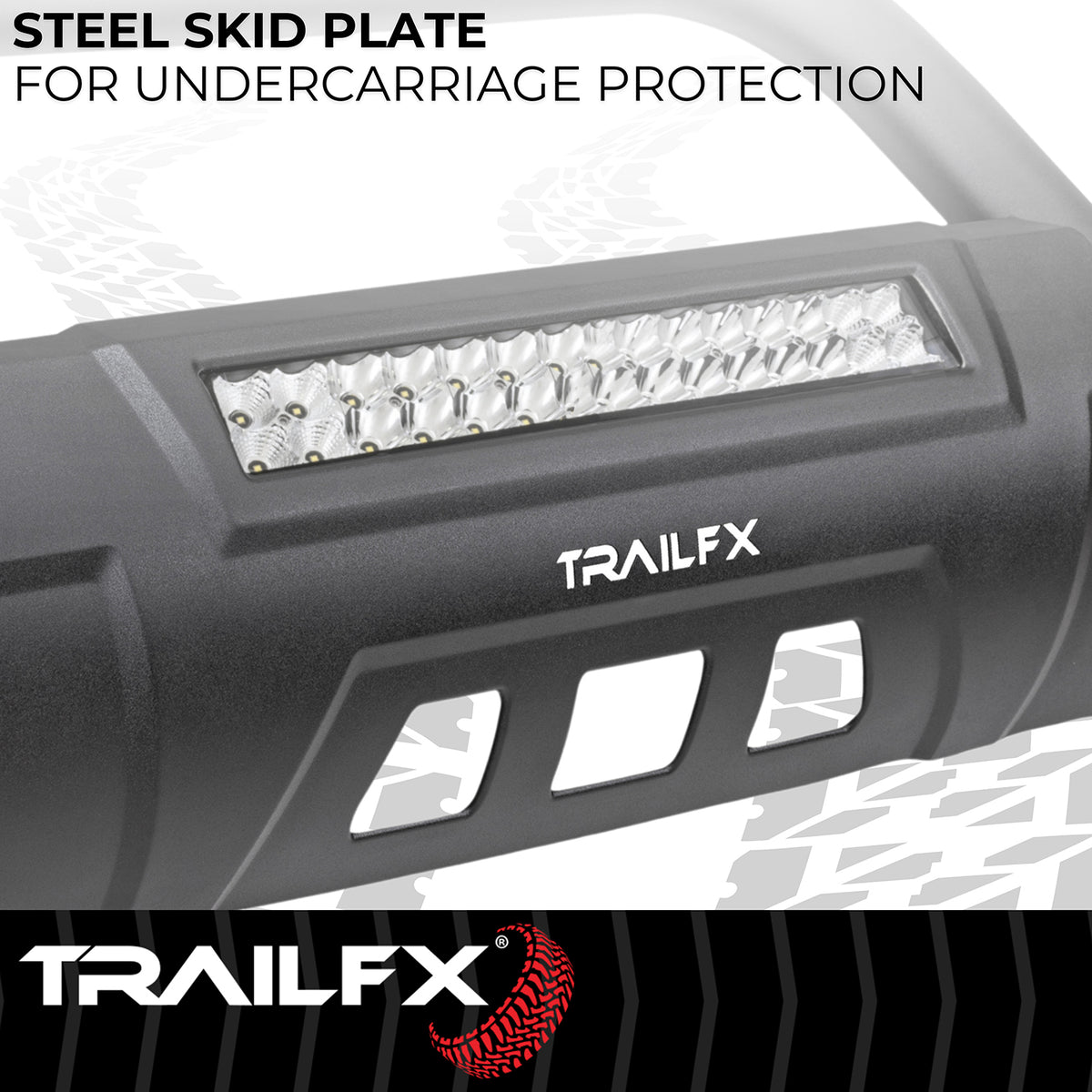 TrailFX Bull Bar For Toyota Tundra - 3-1/2 Inch Diameter, With Skid Plate, With 20 Inch Double (B1614TKIT)