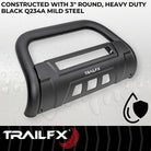 TrailFX Bull Bar For Toyota Tundra - 3-1/2 Inch Diameter, With Skid Plate, Without Light Bar (B1614T)