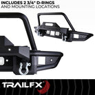 TrailFX Bumper For Ford Bronco - Direct-Fit, Mntng Hrdwr Included, With Wnch Mnt/ Pre Runr (BR002T)