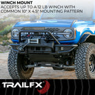 TrailFX Bumper For Ford Bronco - Direct-Fit, Mntng Hrdwr Included, With Wnch Mnt/ Pre Runr (BR002T)