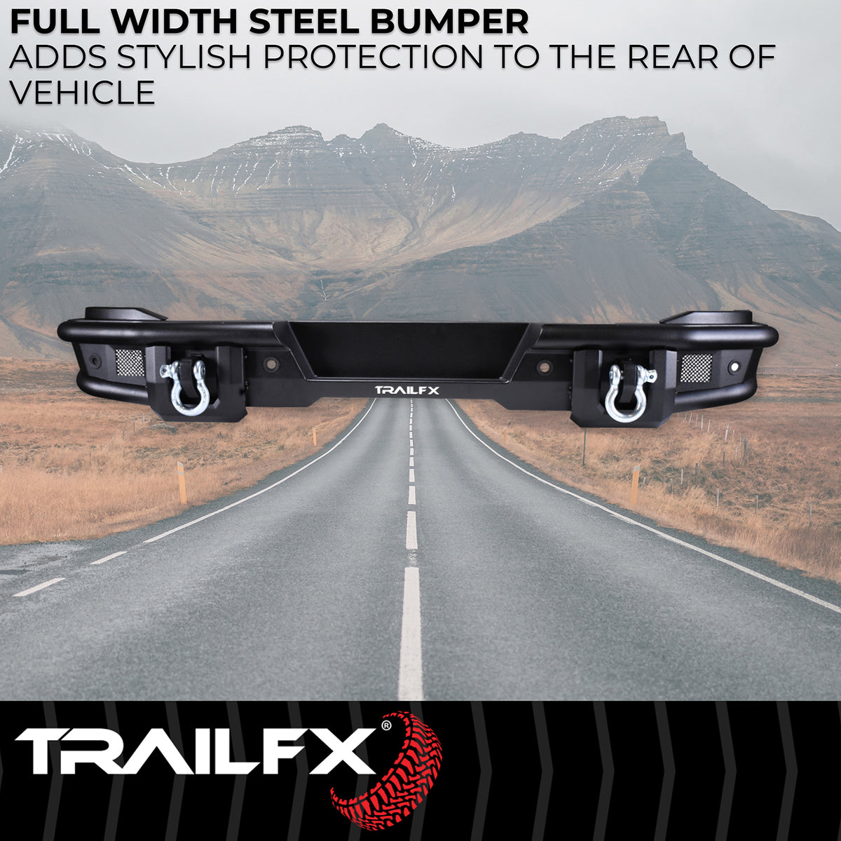 TrailFX Bumper For Ford Bronco - Direct-Fit, Mounting Hardware Included, With D-Ring Mounts (BR004T)