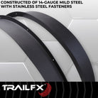 TrailFX Fender Flare For Ford Bronco - 4-1/2 Inch Tire Coverage, Powder Coated, Matte Black (BR006T)