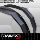 TrailFX Fender Flare For Ford Bronco - 5 Inch Tire Coverage, Powder Coated, Matte Black, Steel (BR007T)