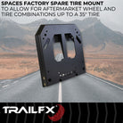 TrailFX Spare Tire Carrier Spacer For Ford Bronco - Used With Factory Spacer Tire Carrier, 35 Inch Maximum Tire (BR009T)