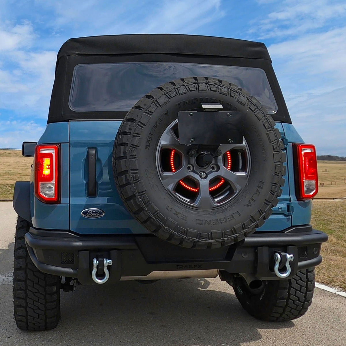 TrailFX Spare Tire Carrier For Ford Bronco - 37 Inch Maximum Tire Size, Used With Factory Spare Tire (BR010T)
