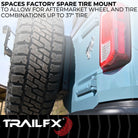 TrailFX Spare Tire Carrier For Ford Bronco - 37 Inch Maximum Tire Size, Used With Factory Spare Tire (BR010T)