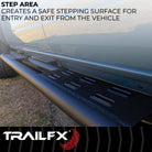 TrailFX Rocker Panel Guard For Ford Bronco - Round Tube, With One Step Area Per Bar (BR012T)