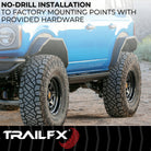 TrailFX Fender Flare For Ford Bronco - 4-3/4 Inch Tire Coverage, 1-1/2 Inch Height, Set Of 2 (BR014T)