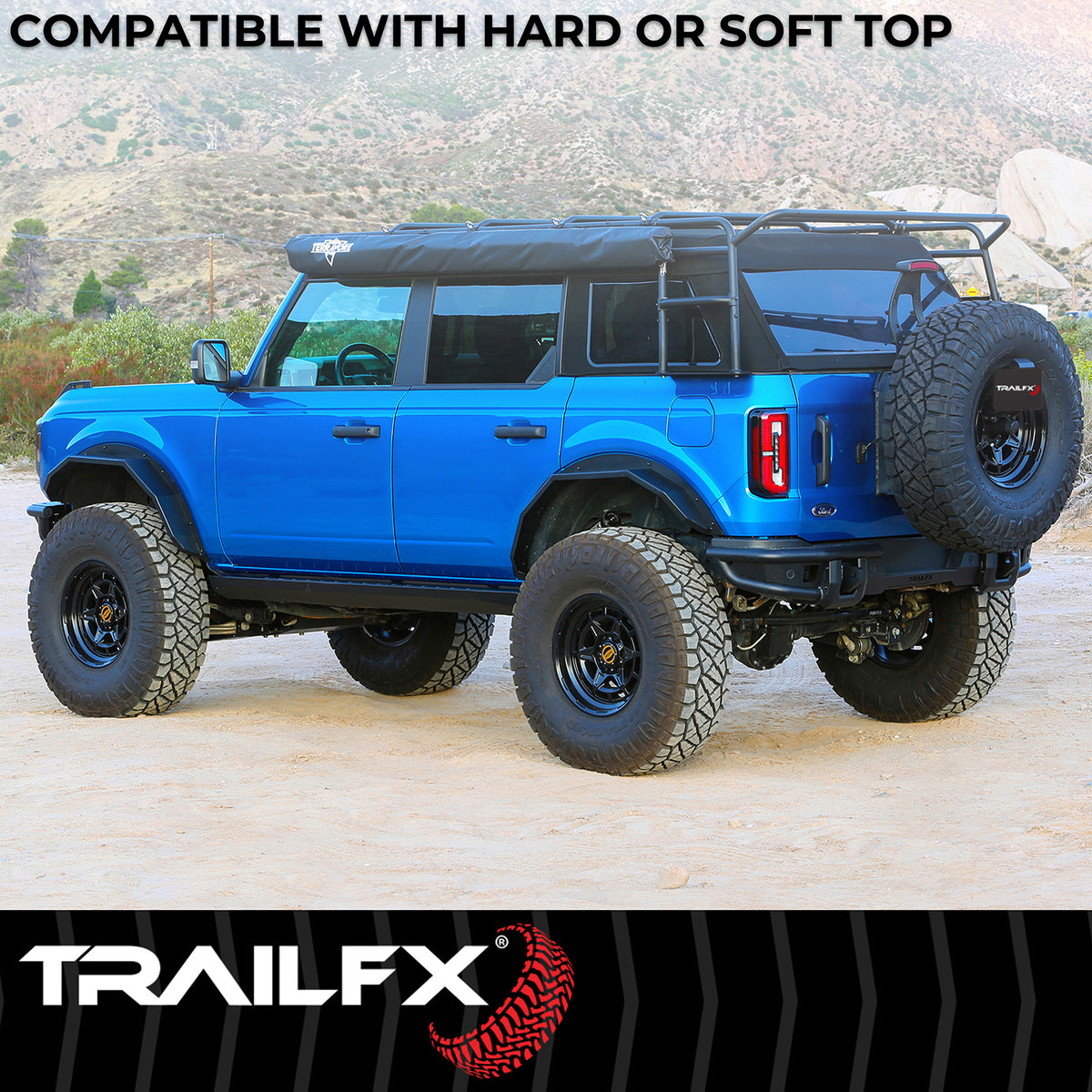 TrailFX Roof Rack For Ford Bronco - 300 Pound Dynamic Capacity, 600 Pound Static Capacity (BR015T)