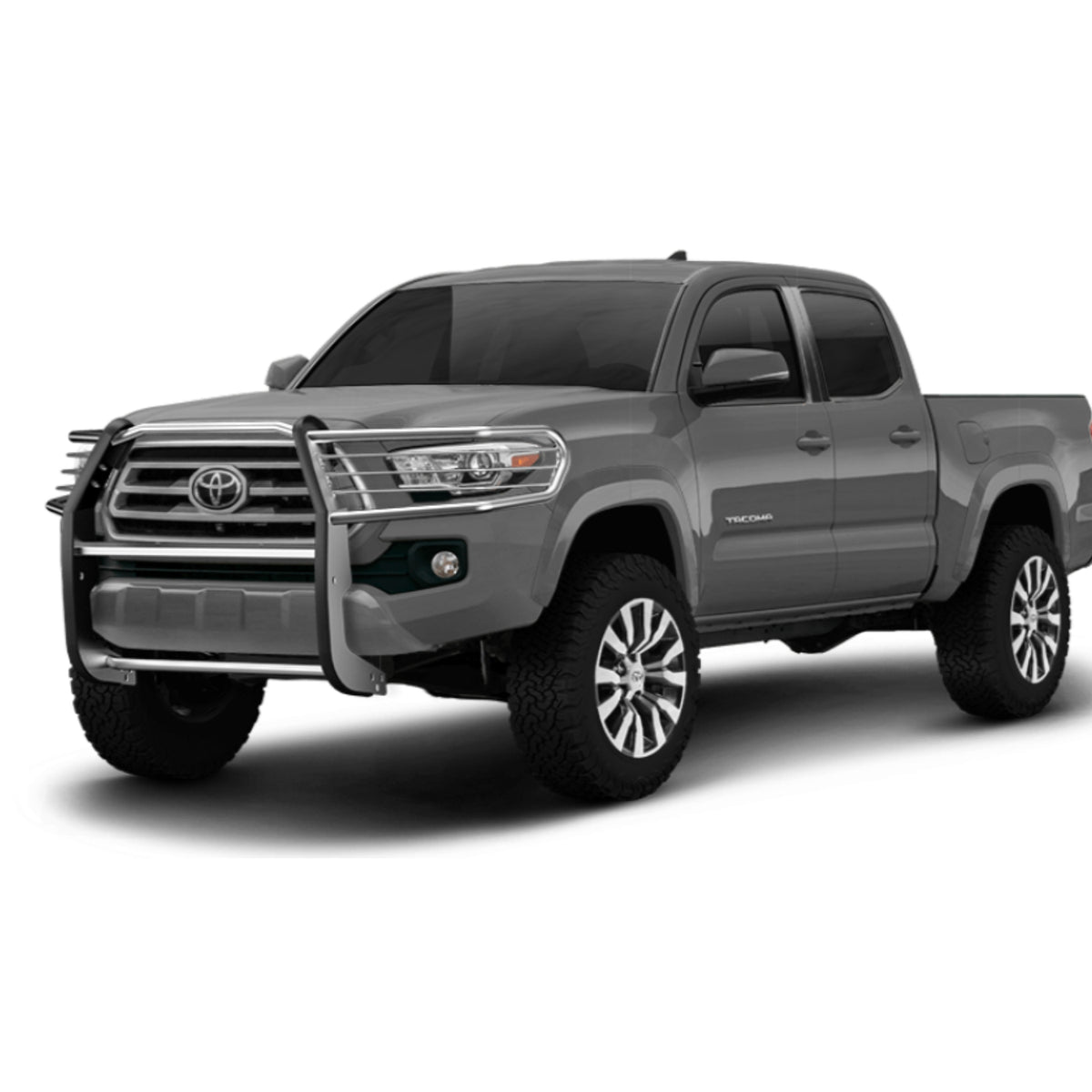 TrailFX Grille Guard For Toyota Tacoma - Polished Stainless Steel With Brush Guard Without Skid (E0029S)