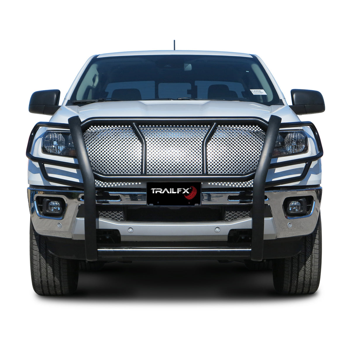 TrailFX Grille Guard For Ford Ranger - 2 Inch Diameter, With Brush Guard, Without Skid Plate (E0521T)