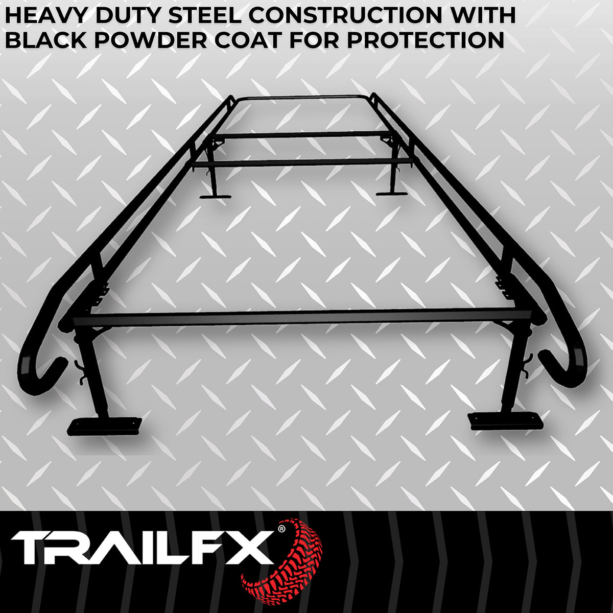 TrailFX Ladder Rack - 1000 Pound Capacity, Multi-Fit (FCLR008B)