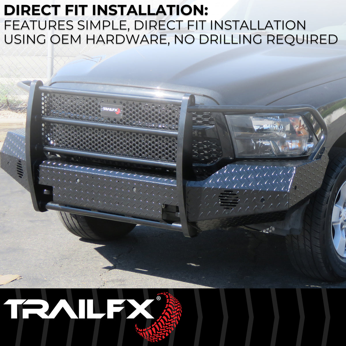 TrailFX Bumper For Dodge Ram 2500, Dodge Ram 3500 - One Piece Design, Direct Fit, Use Original/ Factory (FX3009A)