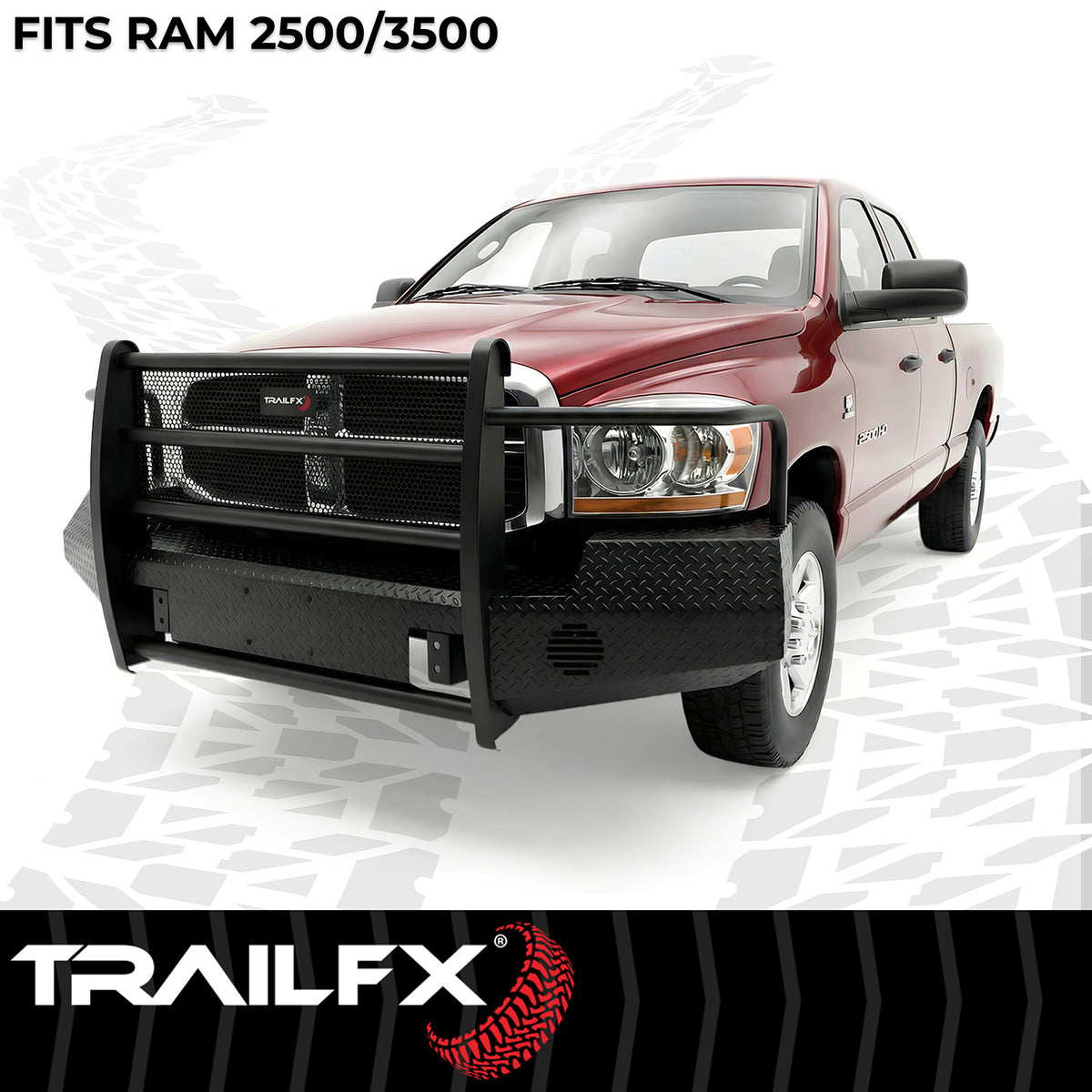 TrailFX Bumper For Dodge Ram 2500, Dodge Ram 3500 - One Piece Design, Direct Fit, Use Original/ Factory (FX3010A)