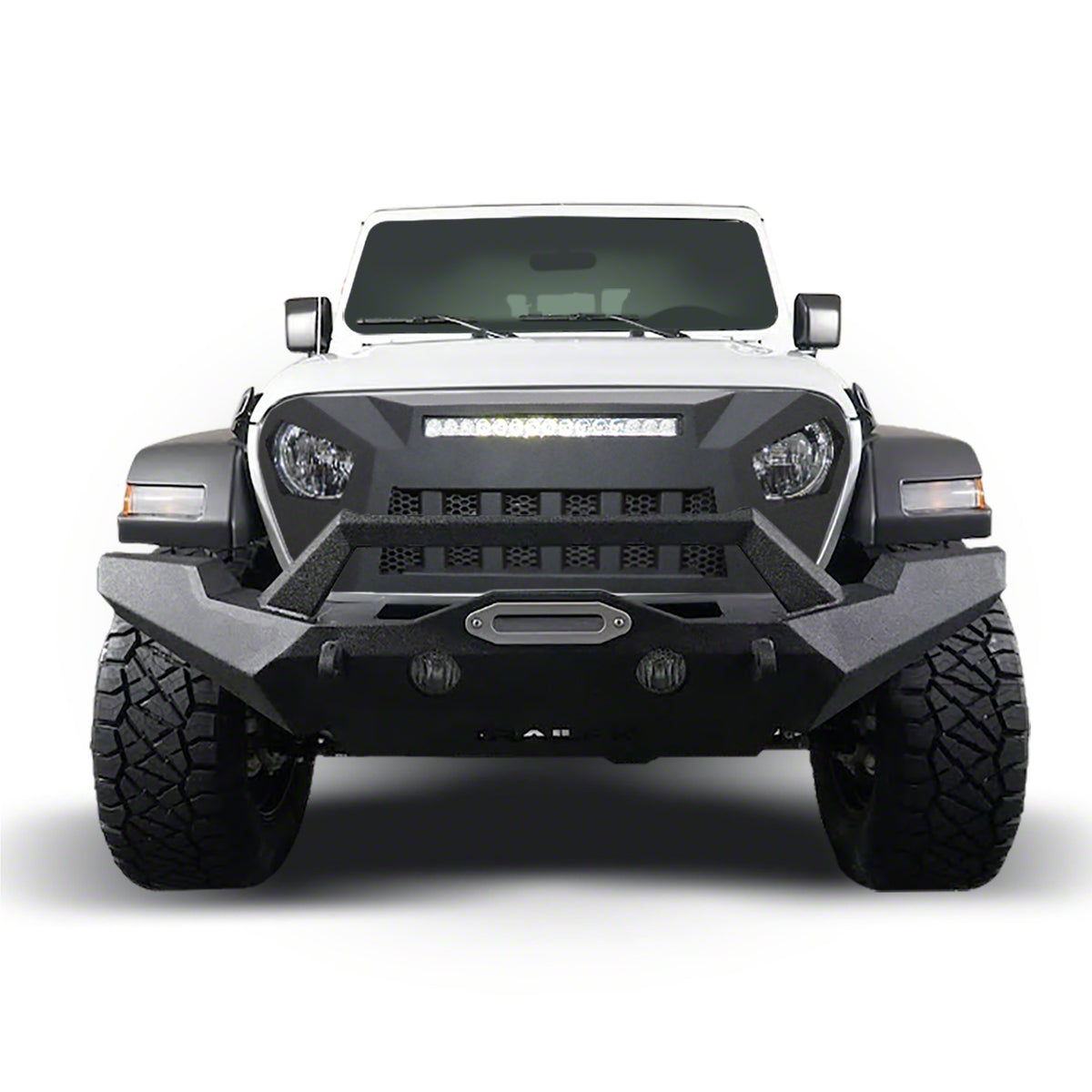 TrailFX Grille For Jeep Wrangler - Replacement, 1 Piece, With LED Light Bar Cutout (JL09T)