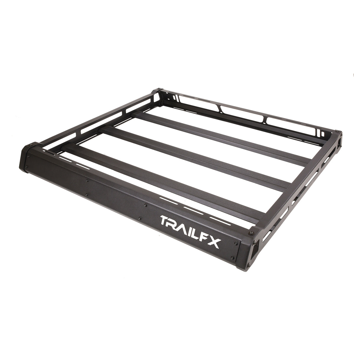 TrailFX Roof Rack For Jeep Gladiator, Jeep Wrangler - 49.8 Inch x 53 Inch, 150 Pound Capacity, Textured Black (JRB001T)