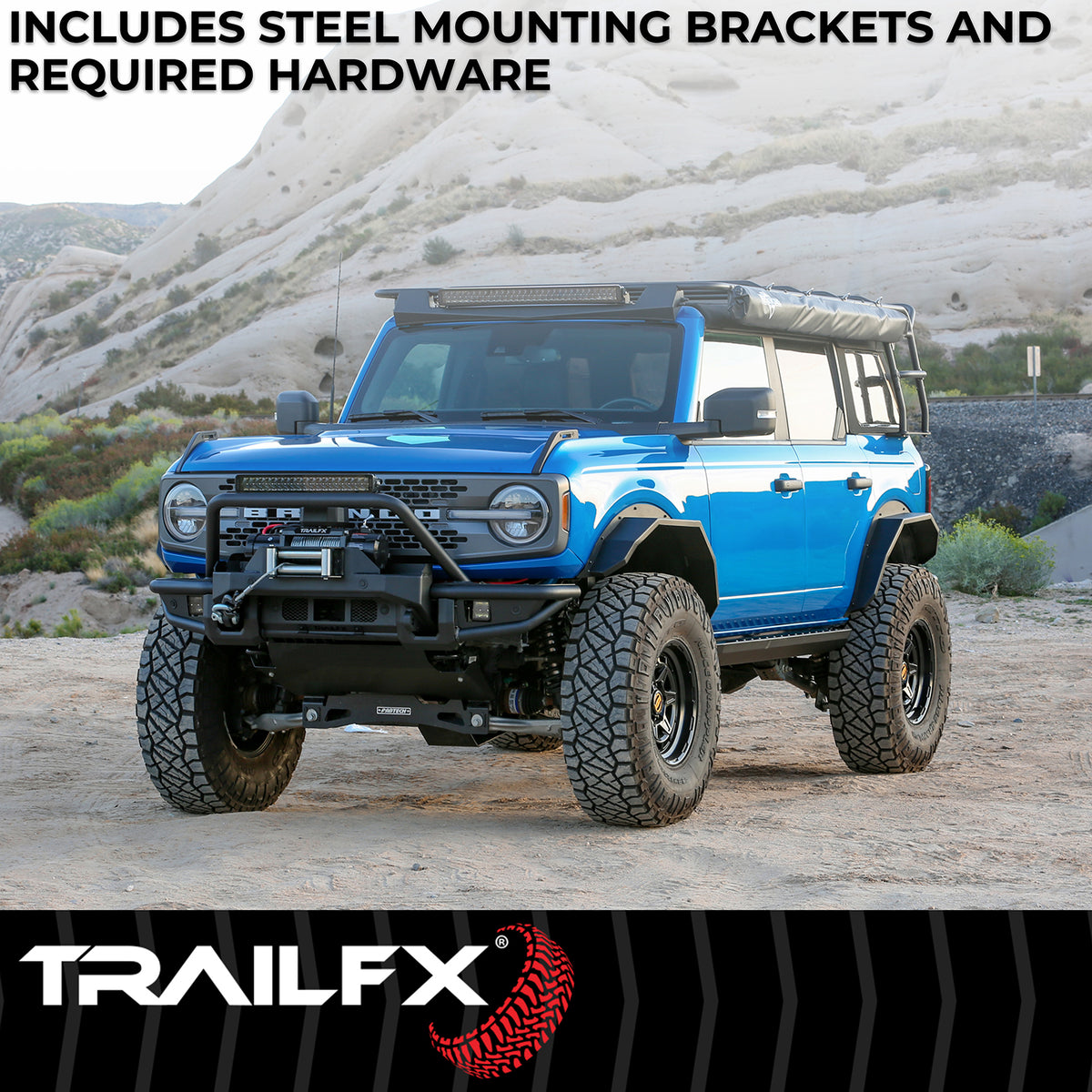 TrailFX Running Board For Ford Bronco - Tube, With Two Step Area Per Bar (ORB001)