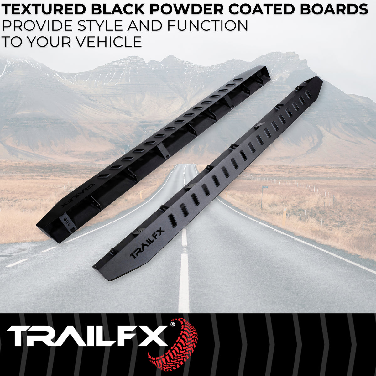 TrailFX Running Board For Jeep Wrangler - Tube, With Two Step Area Per Bar (ORB003)
