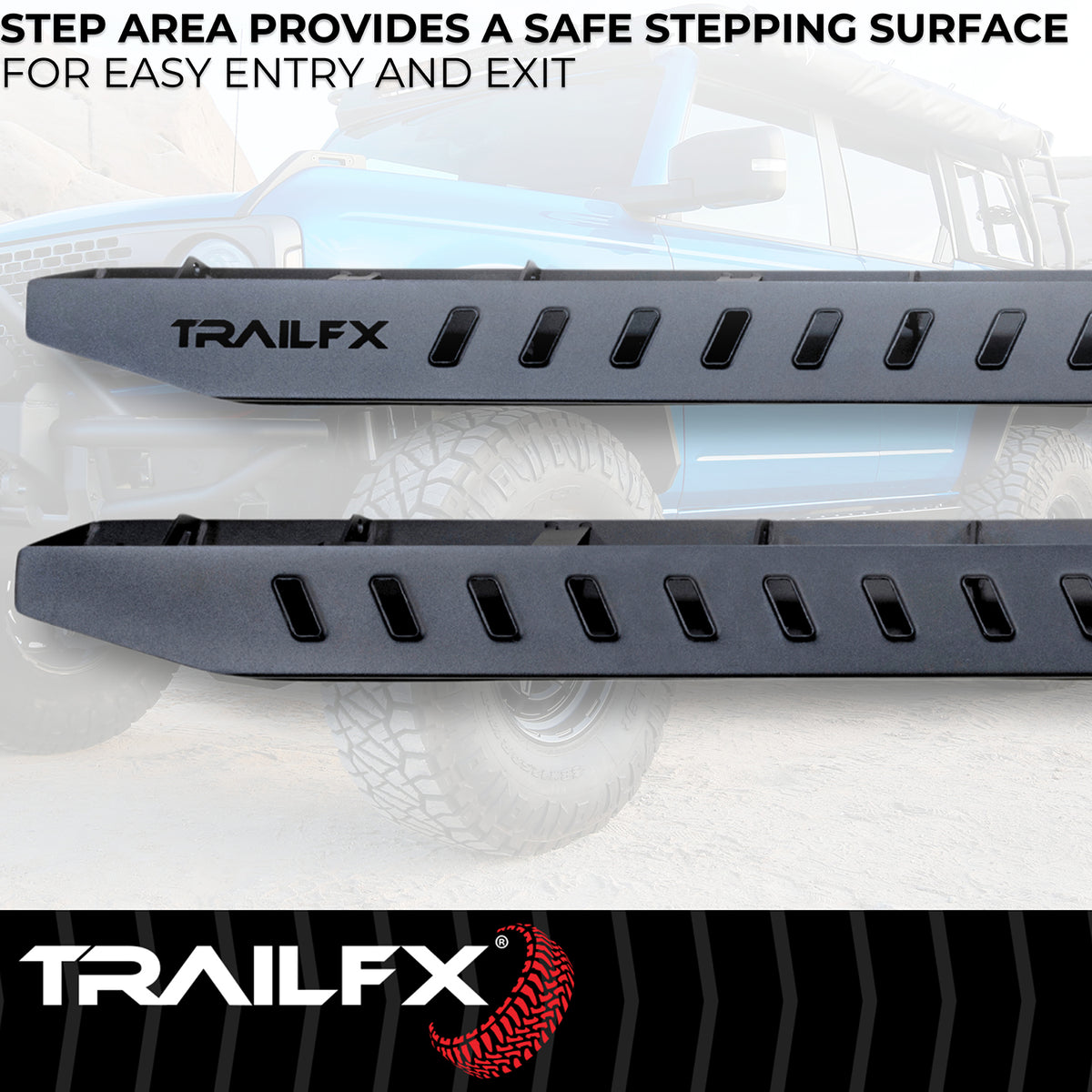 TrailFX Running Board For Nissan Frontier - Tube, With Two Step Area Per Bar (ORB010)