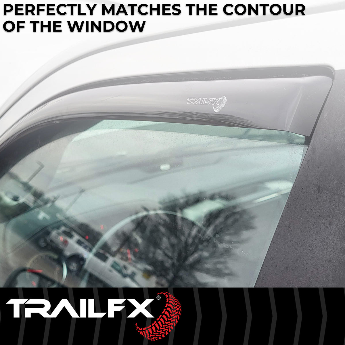 TrailFX Side Window Deflector For Dodge, Ram Trucks - Low Profile, In-Channel, Set of 2 (2002IC)