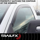 TrailFX Side Window Deflector For Ford Trucks - Low Profile, In-Channel, Set of 2 (2141IC)
