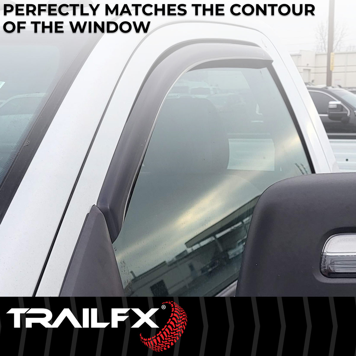 TrailFX Side Window Deflector For Ford Trucks - Low Profile, In-Channel, Set of 2 (2141IC)