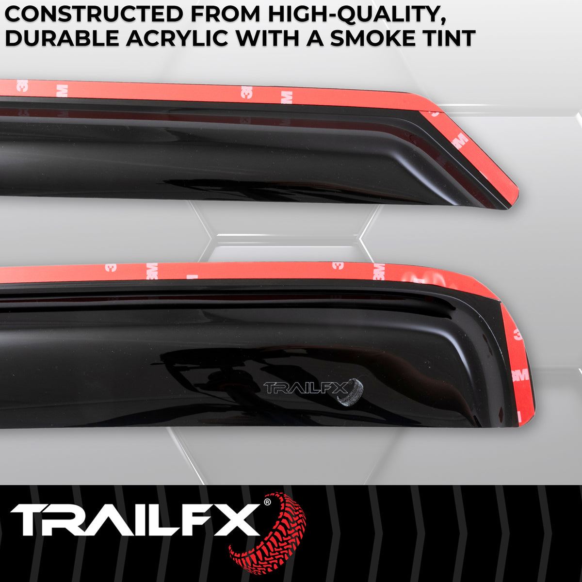 TrailFX Side Window Deflector For Ford Trucks - Low Profile, In-Channel, Set of 2 (2141IC)