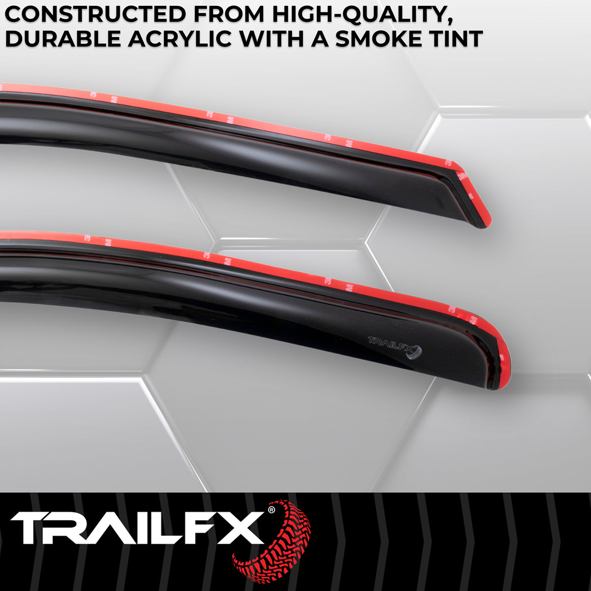 TrailFX Side Window Deflector For Chevrolet, GMC Trucks - Low Profile, In-Channel, Set of 2 (2446IC)