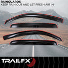 TrailFX Side Window Deflector For Toyota Tacoma - In-Channel, Smoke, Acrylic, Set of 4 (4056IC)