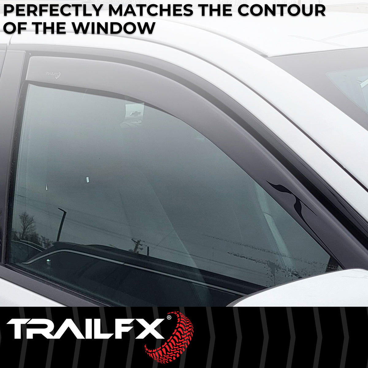 TrailFX Side Window Deflector For Toyota Tacoma - In-Channel, Smoke, Acrylic, Set of 4 (4056IC)