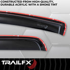 TrailFX Side Window Deflector For Toyota Tacoma - In-Channel, Smoke, Acrylic, Set of 4 (4056IC)