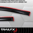 TrailFX Side Window Deflector For Dodge Ram 1500, Ram 1500, Ram 1500 Classic - In-Channel, Smoke, Acrylic, Set of 4 (4101IC)