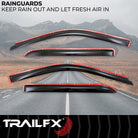 TrailFX Side Window Deflector For Dodge, Ram Trucks - In-Channel, Smoke, Acrylic, Set of 4 (4109IC)