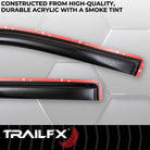 TrailFX Side Window Deflector For Dodge, Ram Trucks - In-Channel, Smoke, Acrylic, Set of 4 (4109IC)