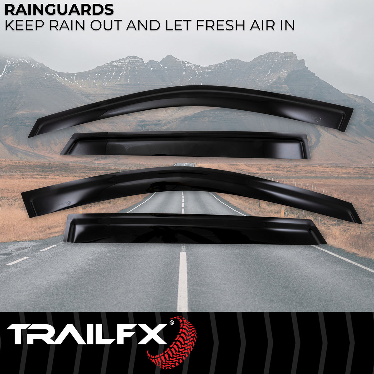 TrailFX Side Window Deflector For Chevrolet Trax - Low Profile, Set of 4 (4116H)