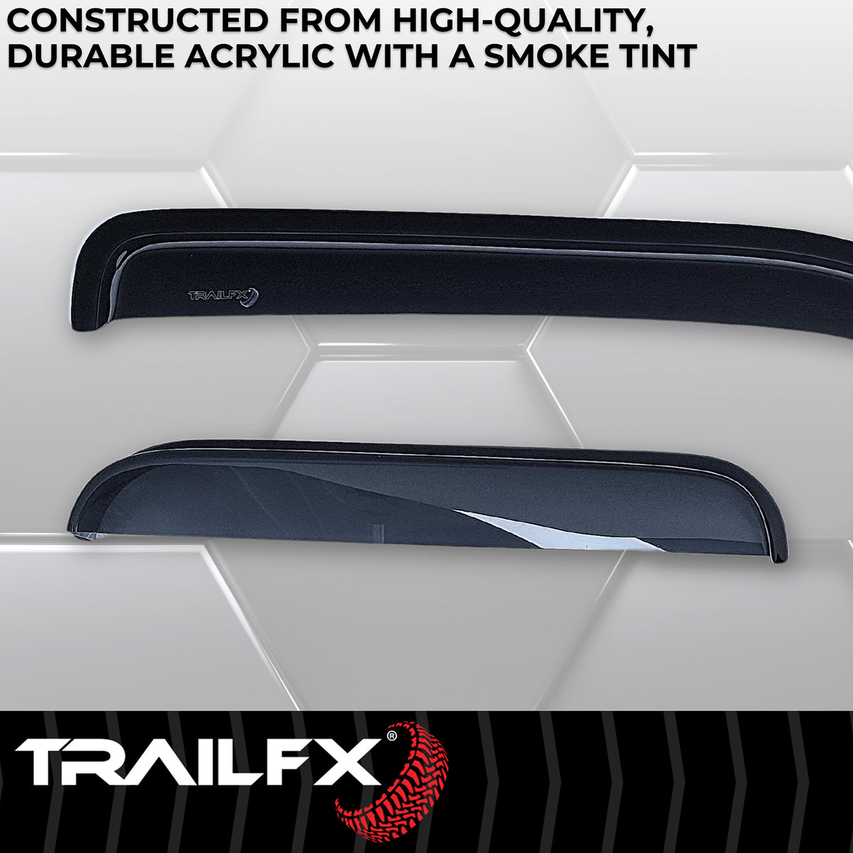 TrailFX Side Window Deflector For Chevrolet, GMC Trucks - Low Profile, Fits Front And Rear, Set Of 4 (4231H)