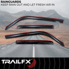 TrailFX Side Window Deflector For Toyota 4Runner - In-Channel, Smoke, Acrylic, Set of 4 (4242IC)
