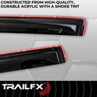 TrailFX Side Window Deflector For Toyota 4Runner - In-Channel, Smoke, Acrylic, Set of 4 (4242IC)