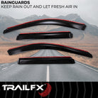 TrailFX Side Window Deflector For Jeep Grand Cherokee, Jeep Grand Cherokee WK - In-Channel, Smoke, Acrylic, Set of 4 (4252IC)