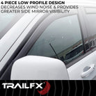 TrailFX Side Window Deflector For Jeep Grand Cherokee, Jeep Grand Cherokee WK - In-Channel, Smoke, Acrylic, Set of 4 (4252IC)