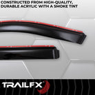 TrailFX Side Window Deflector For Jeep Grand Cherokee, Jeep Grand Cherokee WK - In-Channel, Smoke, Acrylic, Set of 4 (4252IC)