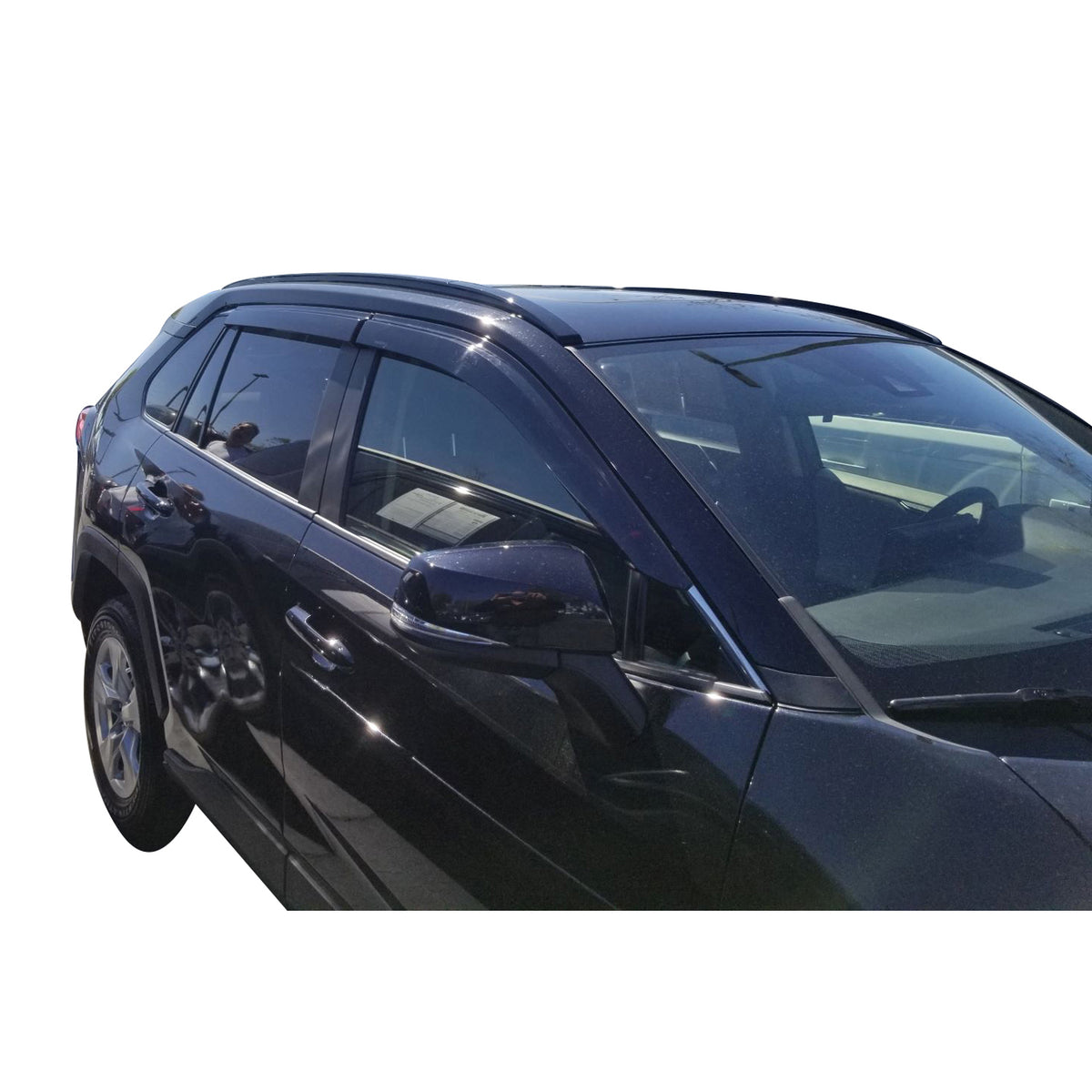 TrailFX Side Window Deflector For Toyota RAV4 - TrailFX Hood Protectors, Low Profile Mounting Hardware (4255H)
