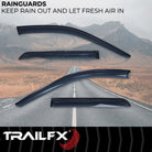 TrailFX Side Window Deflector For Dodge Durango - Low Profile, Fits Front And Rear, Set Of 4 (4267H)