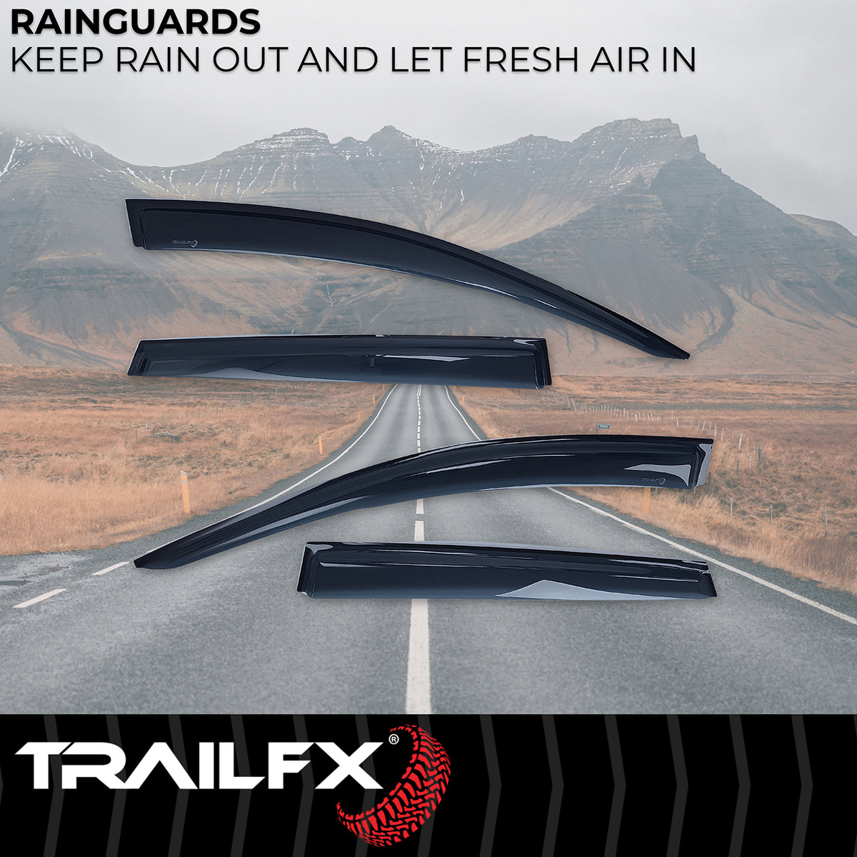 TrailFX Side Window Deflector For Honda CR-V - Low Profile, Fits Front And Rear, Set Of 4 (4269H)