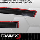 TrailFX Side Window Deflector For Honda Ridgeline - In-Channel, Smoke, Acrylic, Set of 4 (4276IC)