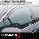 TrailFX Side Window Deflector For Honda Ridgeline - In-Channel, Smoke, Acrylic, Set of 4 (4276IC)