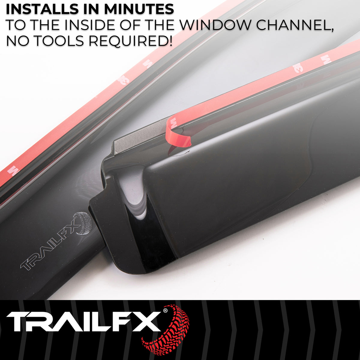 TrailFX Side Window Deflector For Honda Ridgeline - In-Channel, Smoke, Acrylic, Set of 4 (4276IC)